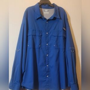 Columbia omni freeze zero sweat activated blue fishing shirt 2xl